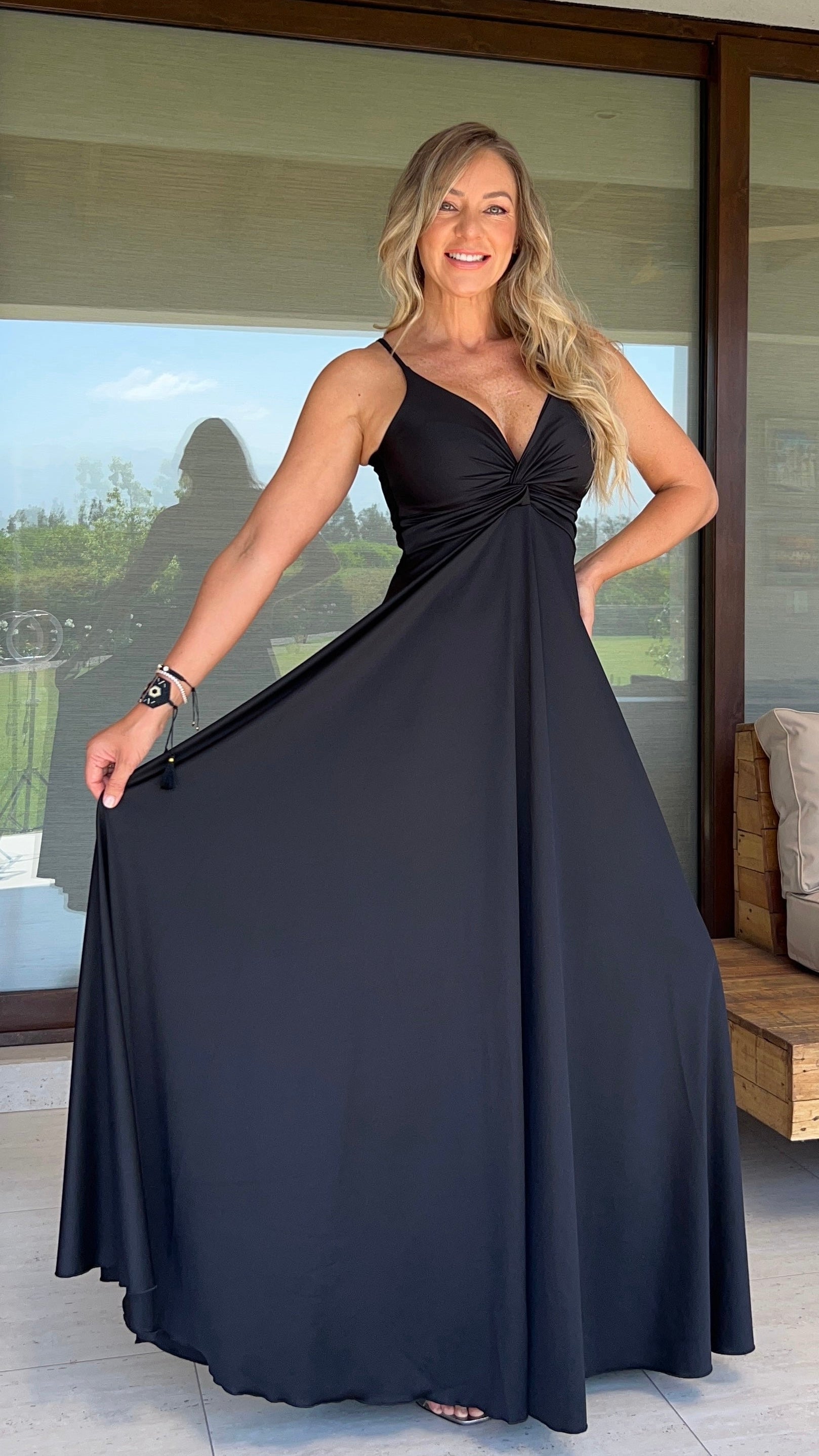 Vestido Amanda Dupont Negro | Vestido de Fiesta Negro | Vestido Negro Satinado| Amoramar.cl  7