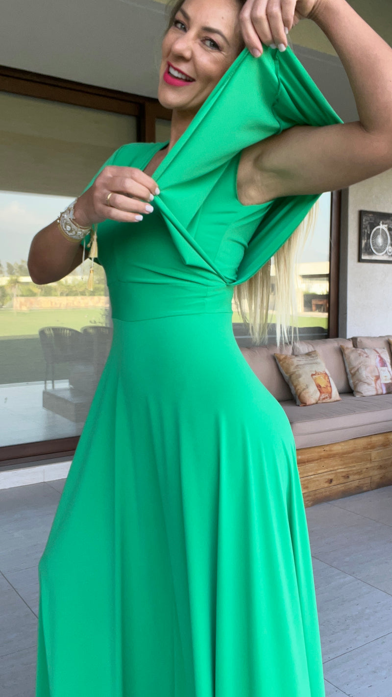 Vestido Manga de Ángel Verde Cata