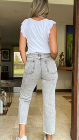 Pantalón Capri de Jean Gris