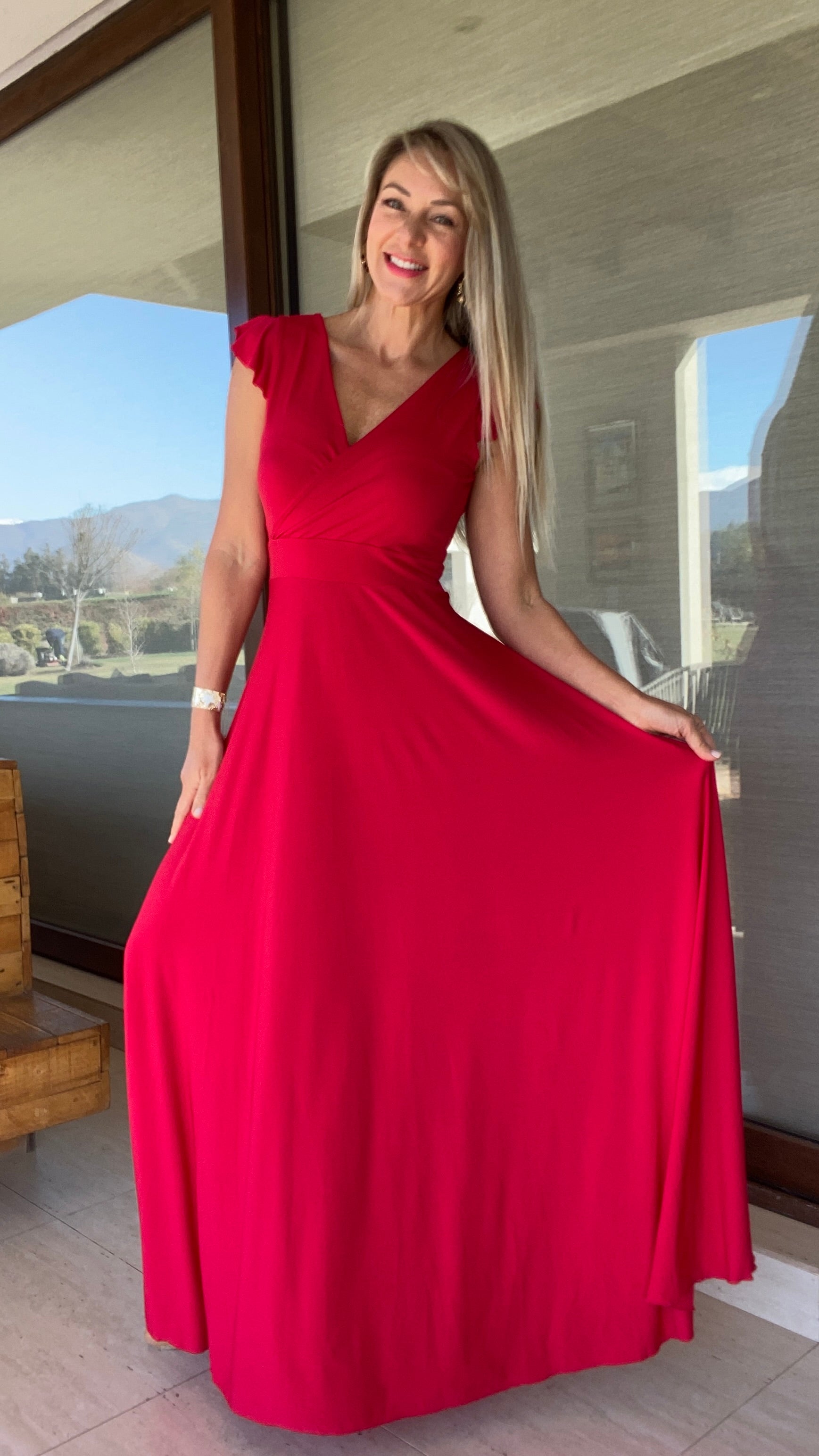 Isabella Ity Rojo| Vestido largo de fiesta rojo| Amoramar.cl 4