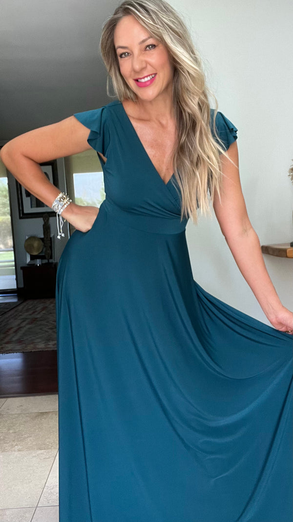 Vestido Isabella Ity Verde Petróleo