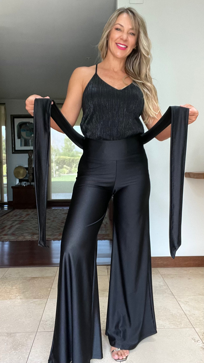 Palazzo de noche con lazo Negro Dupont