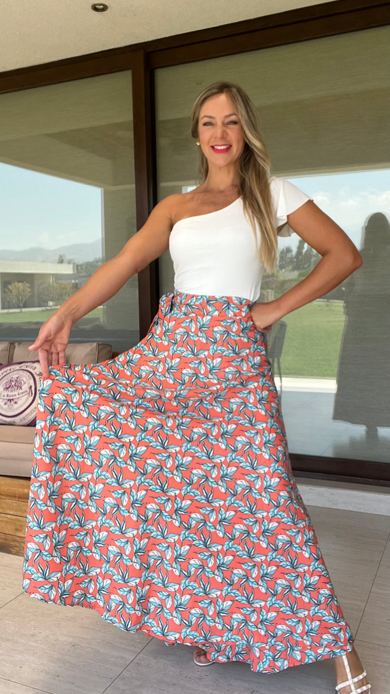 Falda Envolvente Gasa Coral