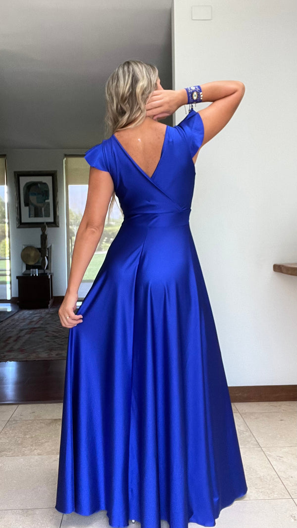 Vestido Isabella Dupont Azul Eléctrico