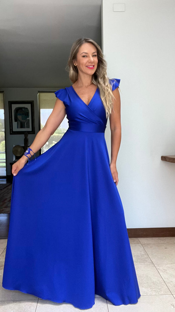 Vestido Isabella Dupont Azul Eléctrico
