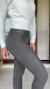 Calza Urbana Ecocuero Craquelada Gris