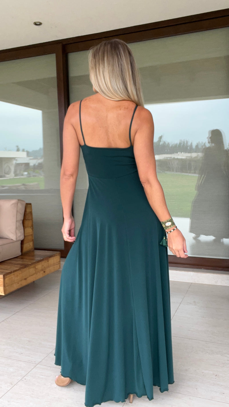 Vestido Amanda Ity Verde Petróleo