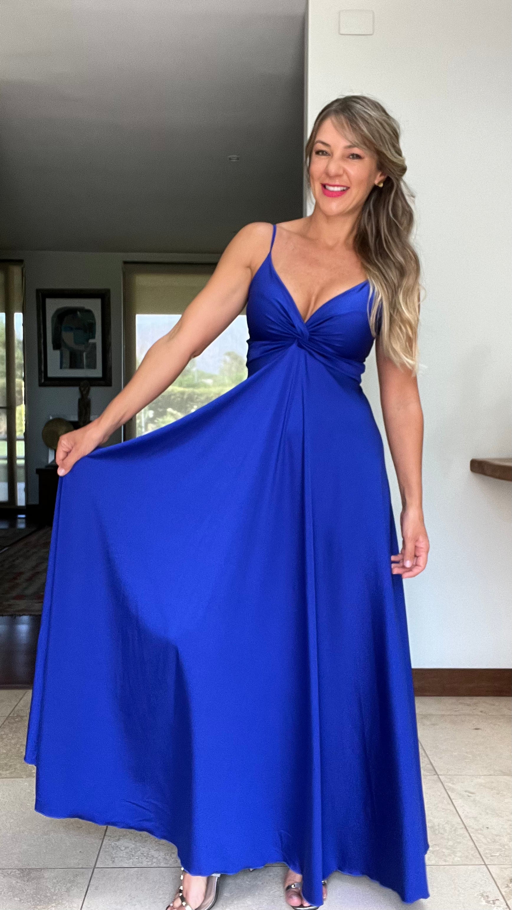 Vestido Amanda Dupont Azul Eléctrico | Vestido Largo Azul | Amoramar.cl 2