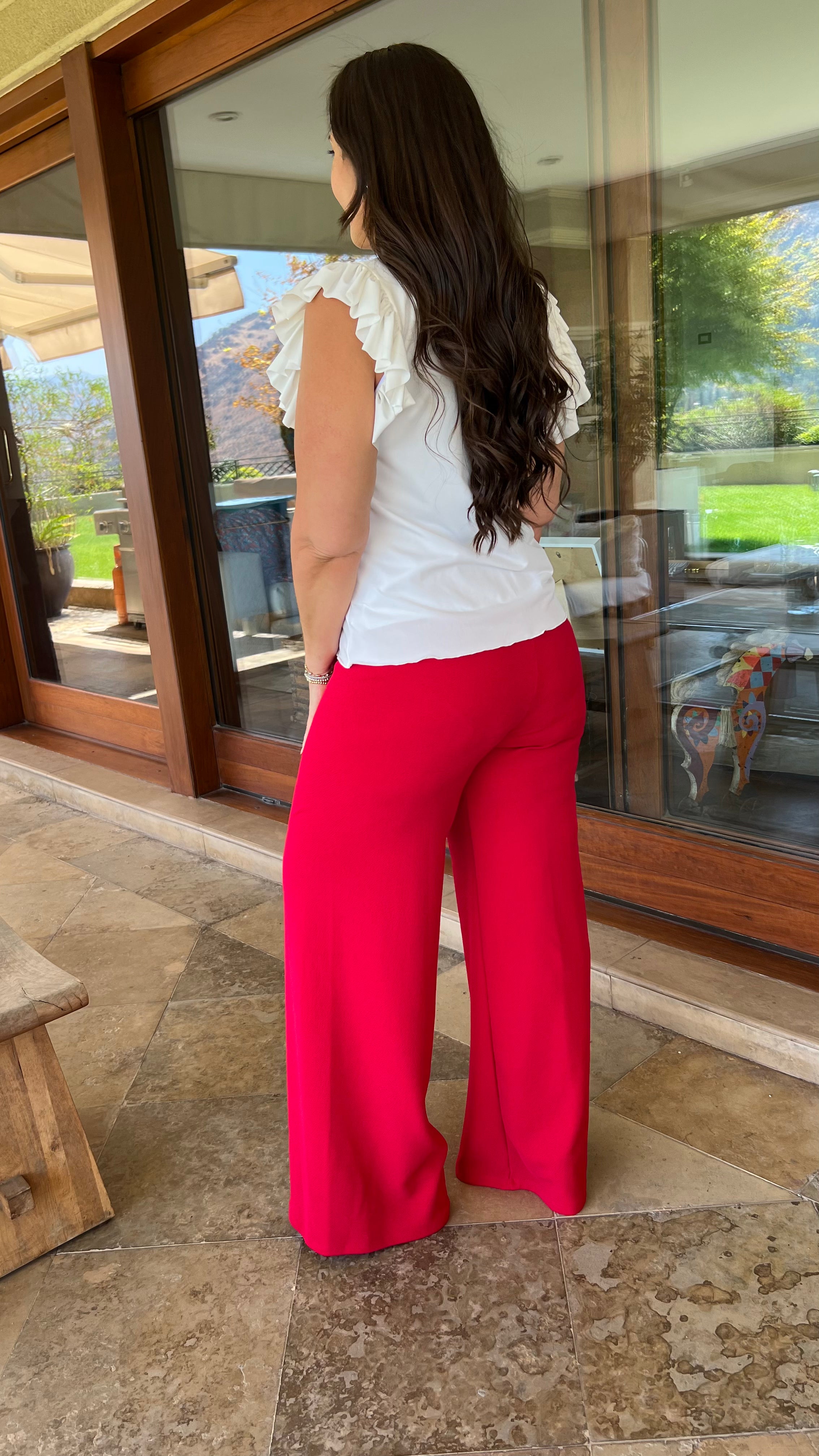 Palazzo Rojo Palazzo Sofia con Pretina Pantalon Rojo Amoramar.cl