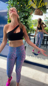 Calza Deportiva Print Rosa / Calipso