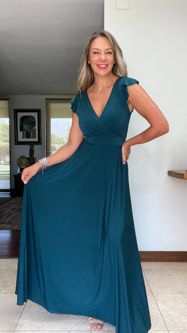 Vestido Isabella Ity Verde Petróleo